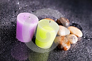 Bath Candles Showered in Water