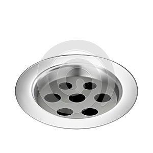 Bath Drain Metallic Detail For Water Flow Vector