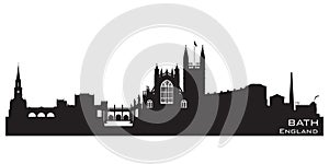 Bath England city skyline. Detailed silhouette