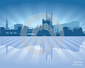 Bath England city skyline silhouette