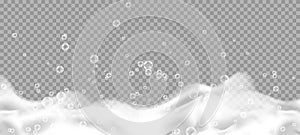 Bath foam soap with bubbles isolated on transparent background.