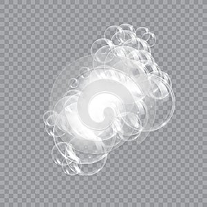 Bath foam soap with bubbles isolated vector illustration on transparent background. Shampoo and soap foam lather vector