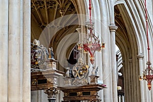 Fragment of the interior of the cathedral in Bath, UK