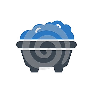 Bath vector glyph colour icon