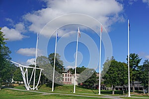 Bath, Maine, USA: The 120-foot-tall steel sculpture of the schooner Wyoming photo