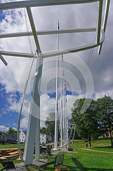 Bath, Maine, USA: The 120-foot-tall steel sculpture of the schooner Wyoming photo