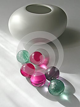 Bath marbles with vase