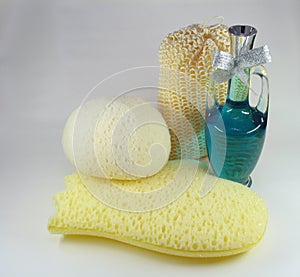 Bath oil and sponges