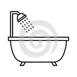 Bath Outline Vector icon which can easily modify or edit photo