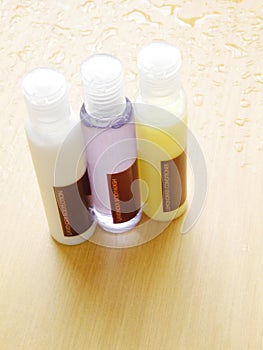 Bath products bottles