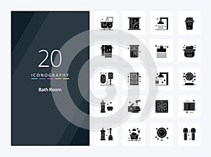 20 Bath Room Solid Glyph icon for presentation