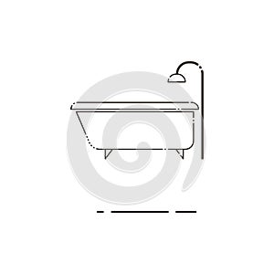 Bath and shower thin line icon. Mbe minimalism style