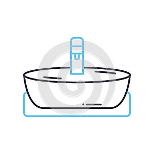 bath sink line icon, outline symbol, vector illustration, concept sign