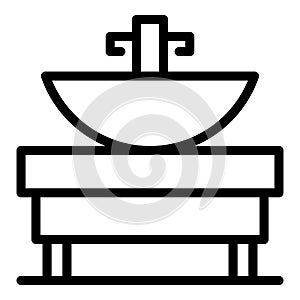 Bath sink system icon, outline style
