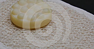 Bath soapy sponge on white background