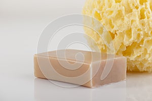 Bath sponge and natural soap