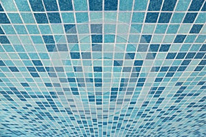 Bath tiled texture with blue squares