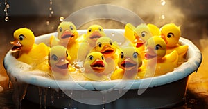 Bath Time Delight Rubber Ducks in Clay Animation