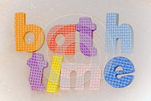 Bath time foam letters