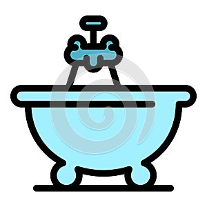 Bath time icon color outline vector