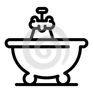 Bath time icon, outline style