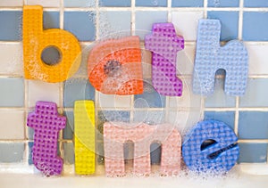 Bath time letters abstract