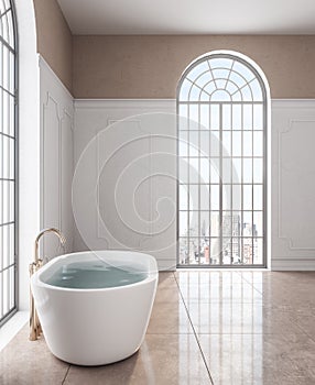 Bath tub in calssical bathroom