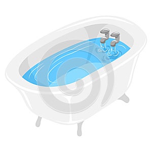 Bath Tub filled with water photo