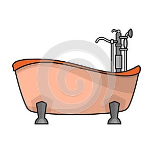 Bath tub vector icon.Color vector icon isolated on white background bath tub