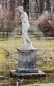 Bather Girl statue near The Aviary Pavilion in Pavlovsk.