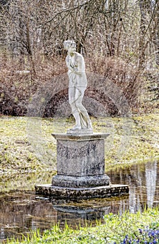 Bather Girl statue near The Aviary Pavilion in Pavlovsk.