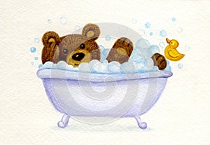 Bathing bear.