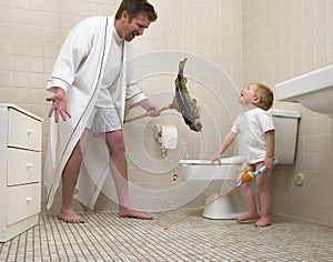 Fishing fun with dad and son