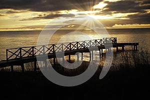 Bathing jetty in south of Sweden