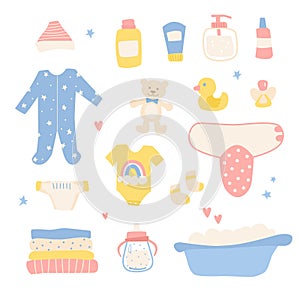 Bathing and sleeping items for the newborn