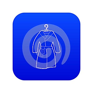 Bathrobe icon blue vector