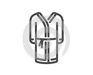 Bathrobe line icon. Housecoat robe sign. Vector photo