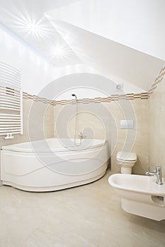 Bathroom with big bathtube