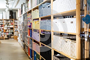 Bathroom boxes for linen on store shelves