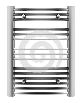 Bathroom chrome towel rail isolated on white