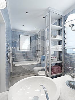 Bathroom classical style in blue tones