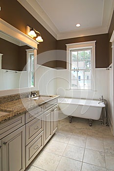 Bathroom with clawfoot tub