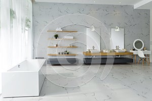 Bathroom cosmetic mirror Bathtub