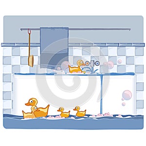 Bathroom with ducks