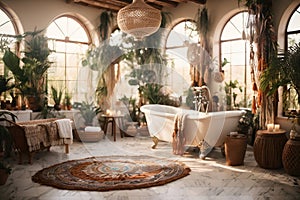 bathroom with exotic rainforest influences