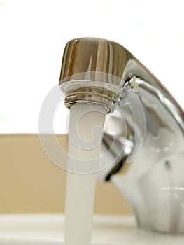 Bathroom faucet with running water