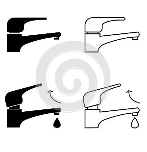 bathroom faucet tap icon vector illustration clip art element of equipment home related object interior photo