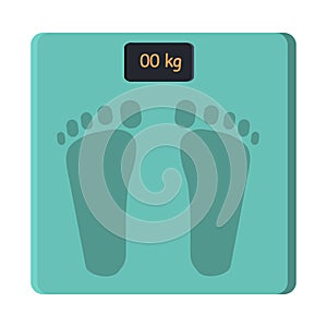 Bathroom Foot Scale Isolate. Weight Control Vector