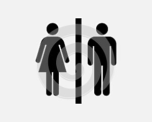 Bathroom Gender Icon. Men Women Man Woman Male Female Girl Boy Washroom Toilet Label Sign Symbol