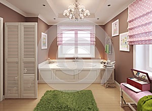 Bathroom for girls in classic style